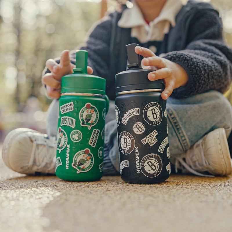 Hydrapeak x NBA Officially Licensed Utah Jazz 14oz Mini Kids Water Bottle with Straw Lid and Handle Reusable Stainless Steel Double Wall Insulated Spill Proof Sports Gift for Boys Girls - Image 5